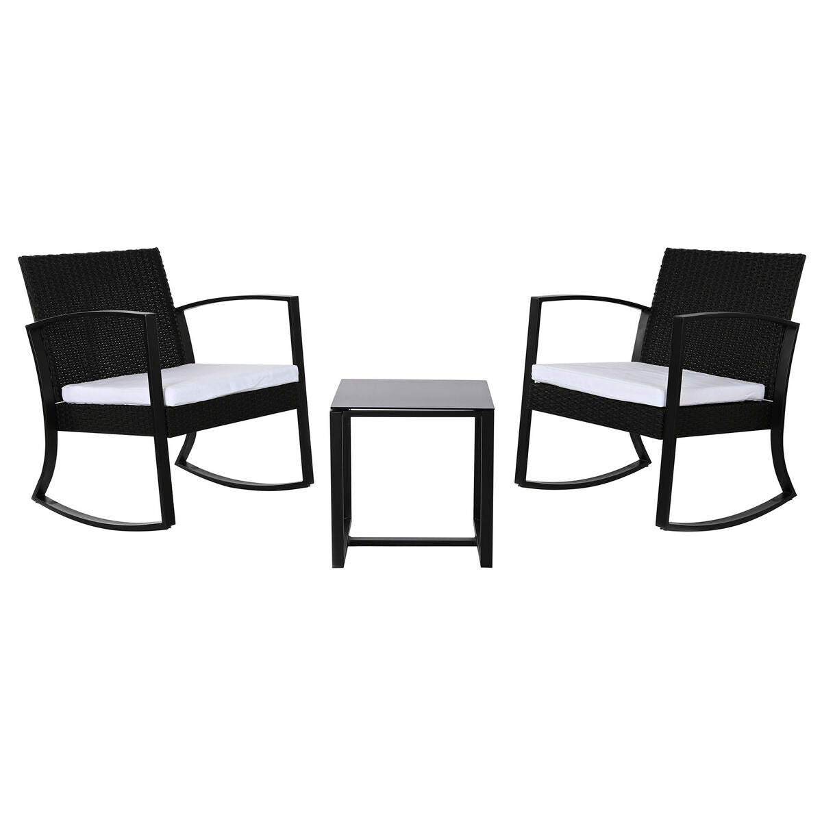 Tisch-Set mit 2 Stühlen Home ESPRIT Schwarz Stahl 59 x 61,5 x 74 cm