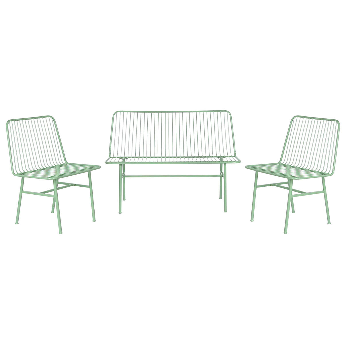 Tisch mit 3 Sesseln Home ESPRIT Minze Metall 115 x 53 x 83 cm