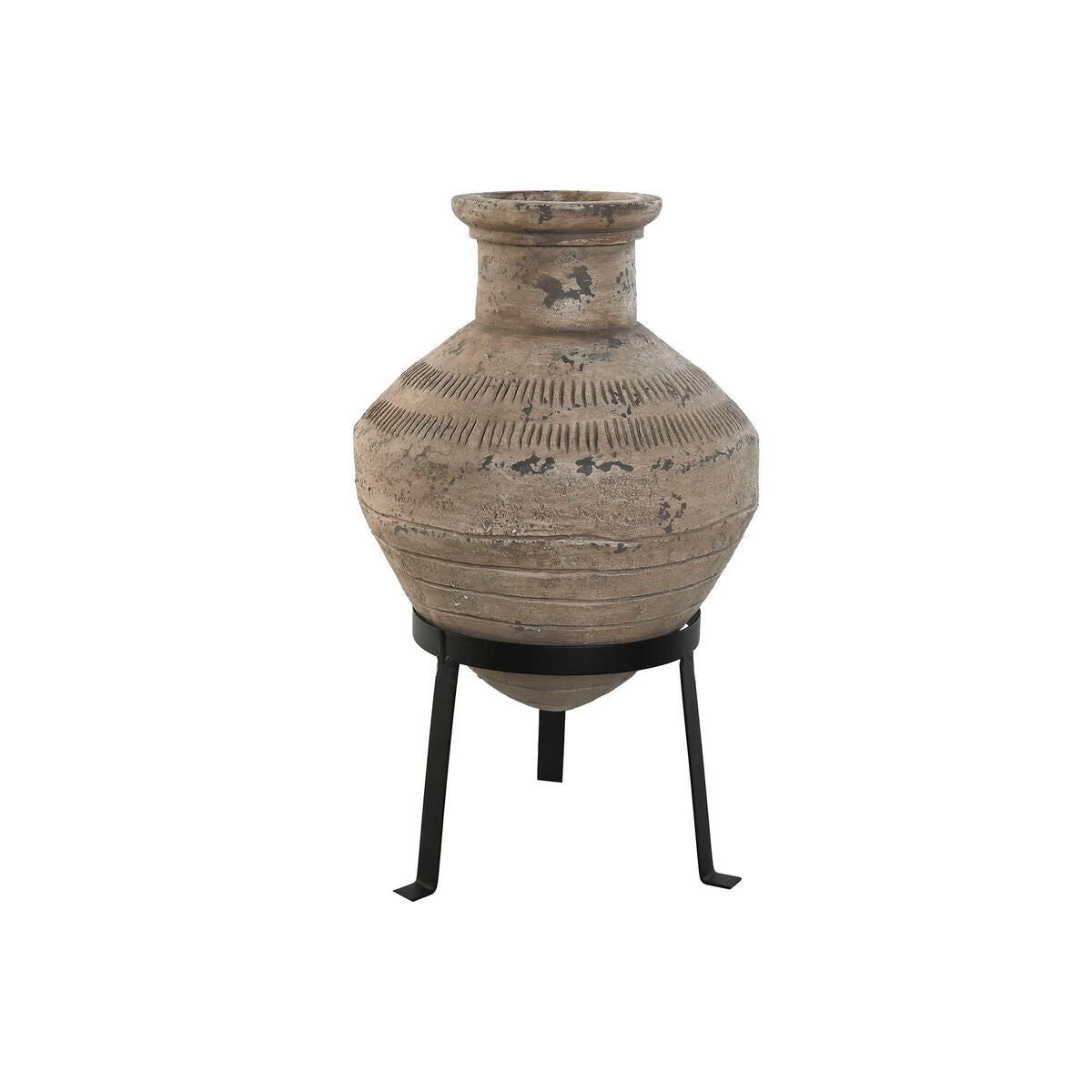 Vase Home ESPRIT Schwarz Beige Metall Magnesium 28 x 28 x 47 cm