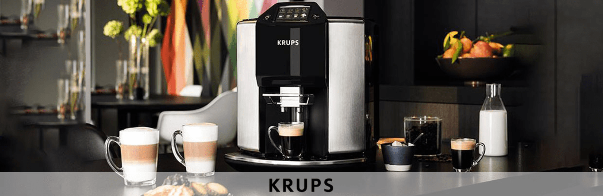 Krups espresso machine showcasing sleek design and precision brewing