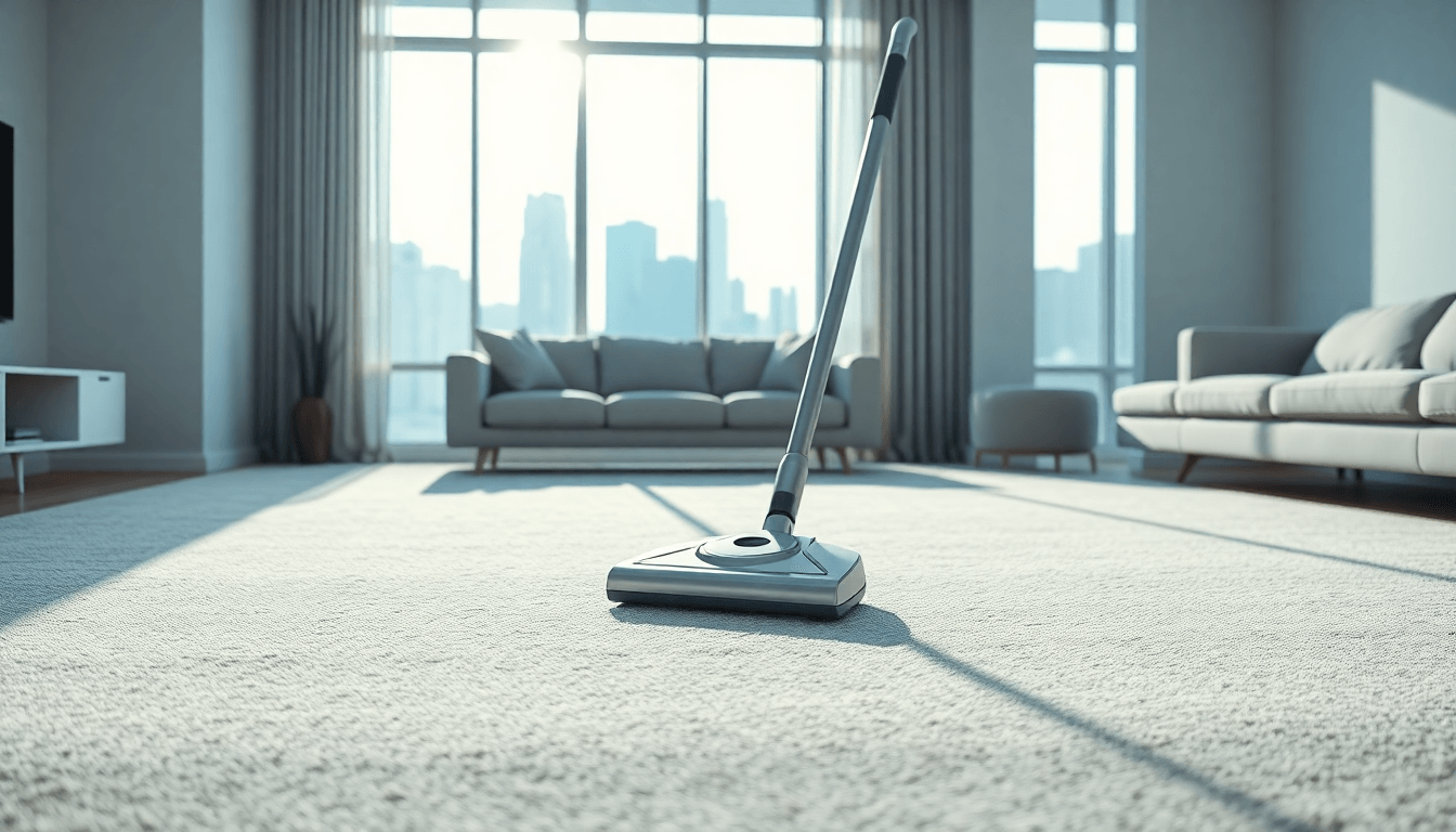 High-performance upright vacuum cleaner for deep carpet cleaning.