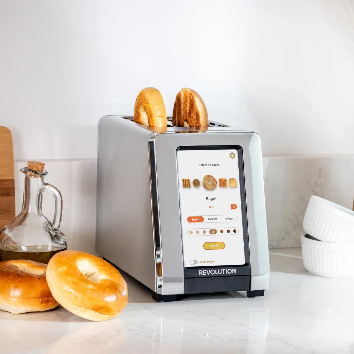 Stylish energy-efficient toaster in modern kitchen setting