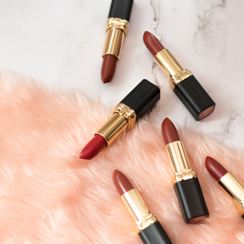 Bold red lipstick in a sleek case for long-lasting color