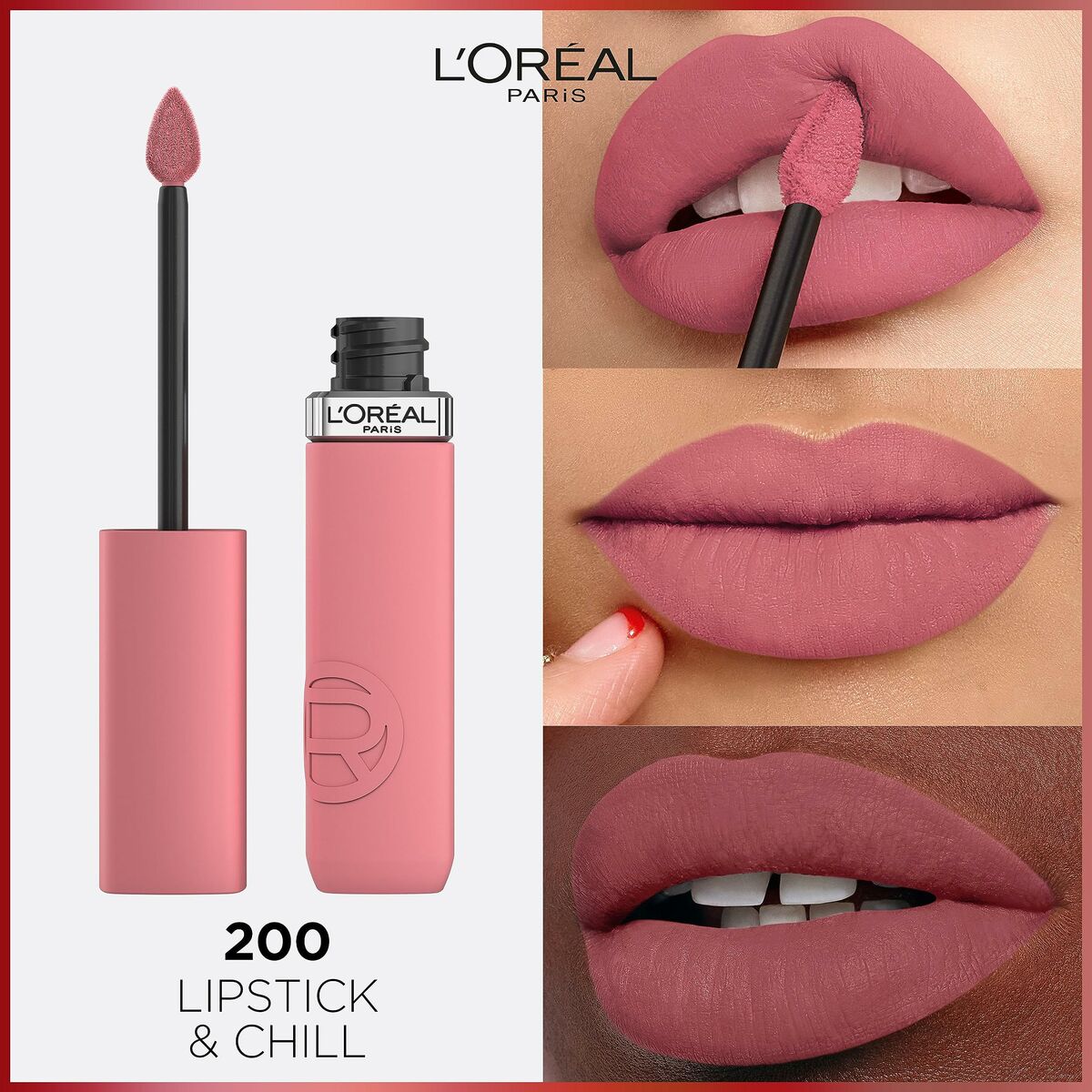 Lipgloss L'Oreal Make Up Infaillible Matte Resistance Lipstick & Chill Nº 200 (1 Stück) - CA International  