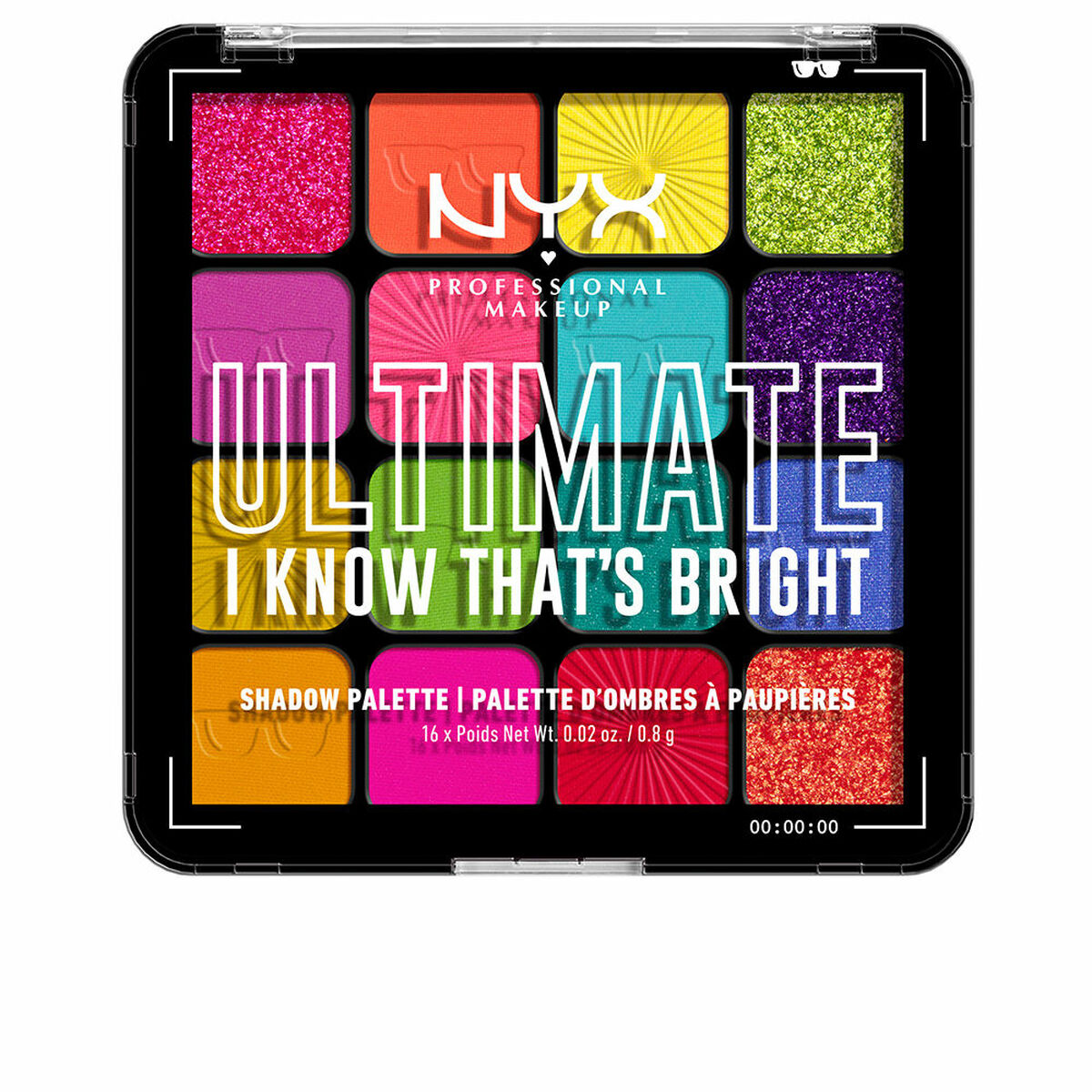 Palette mit Lidschatten NYX Ultimate #I know that's bright 16 x 0,83 g - CA International  