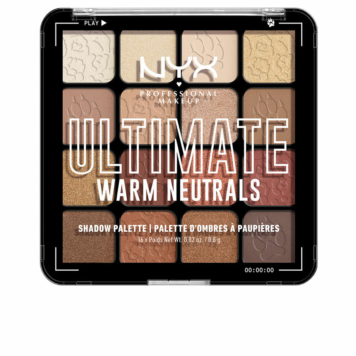 Palette mit Lidschatten NYX Ultimate #Warm neutrals 16 x 0,83 g - CA International 