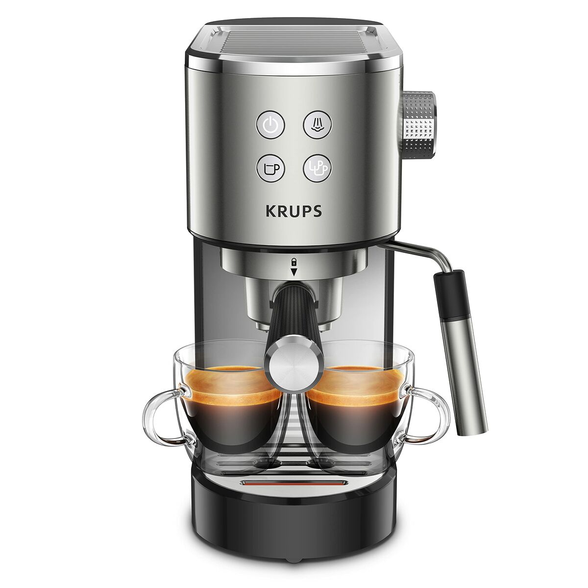 Manuelle Express-Kaffeemaschine Krups XP442C11 Schwarz 1 L 2 Kopper - CA International  
