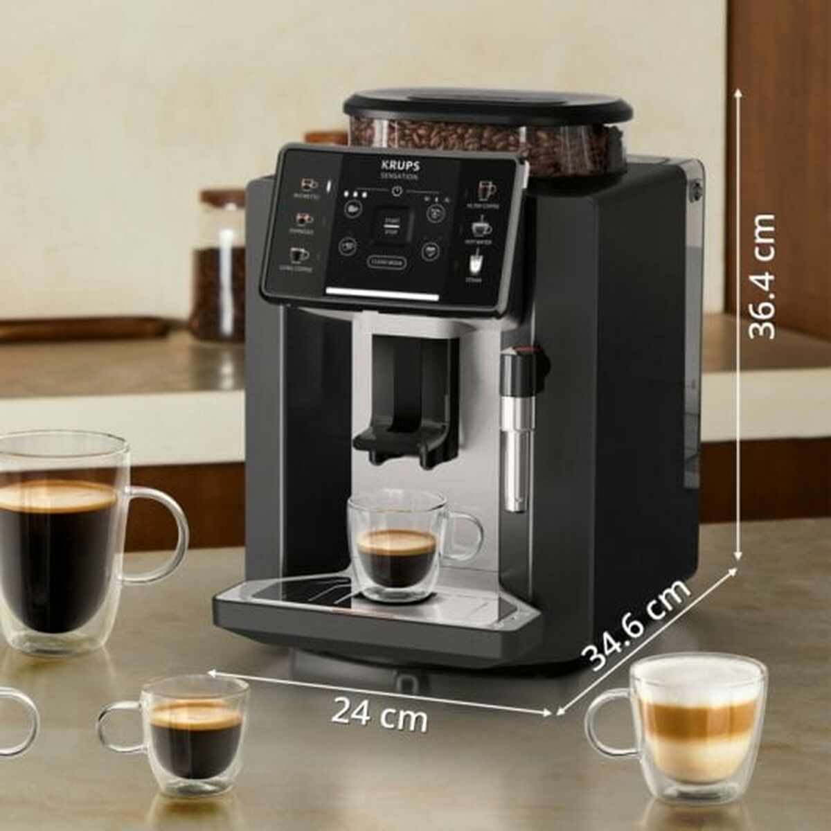 Superautomatische Kaffeemaschine Krups C10 EA910A10 Schwarz 1450 W 15 bar 1,7 L - CA International  