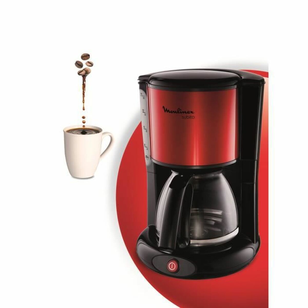 Elektrische Kaffeemaschine Moulinex FG360D11 Rot Schwarz/Rot Rot/Schwarz 1000 W 1,25 L - CA International  
