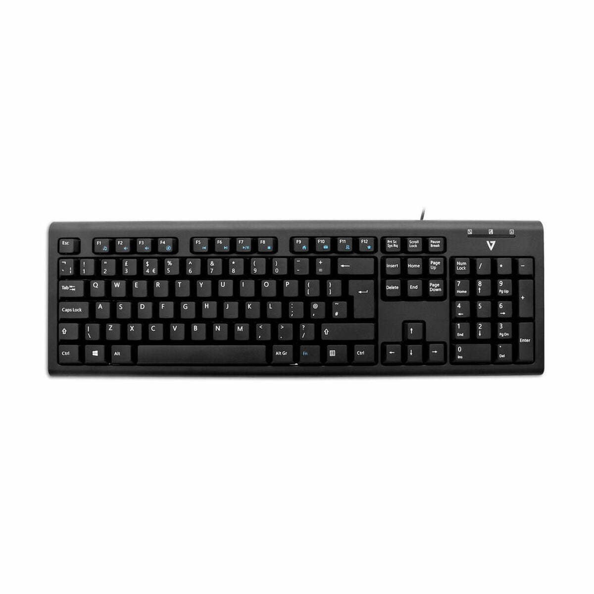 Keyboard V7 KU200UK QWERTY English Black - CA International   #