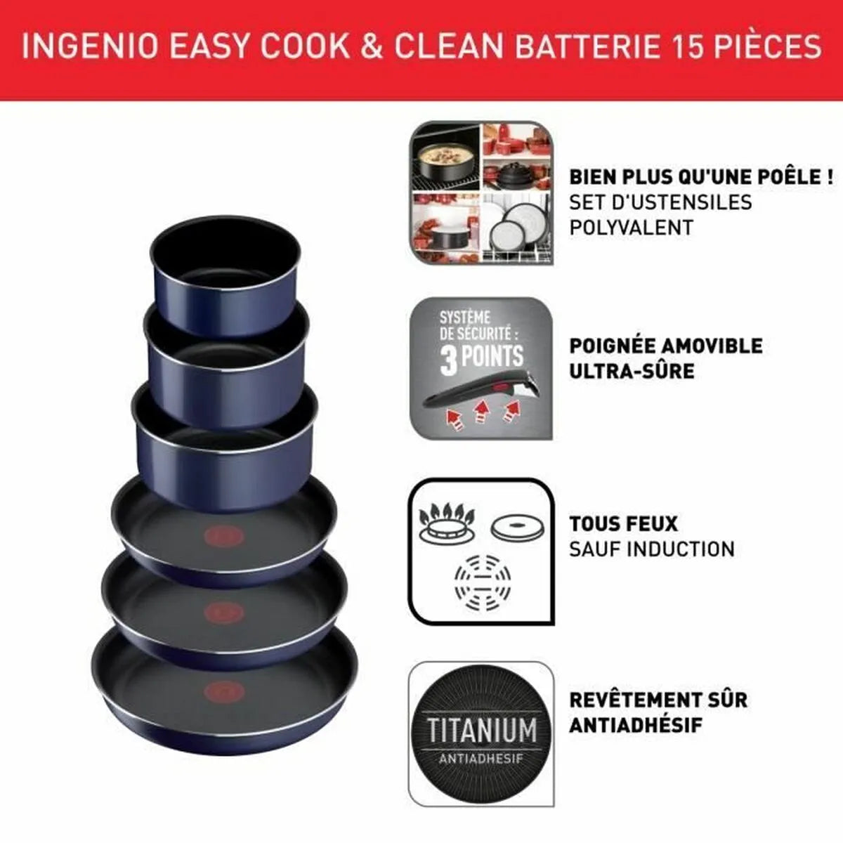 Cookware Tefal Ingenio Black - CA International