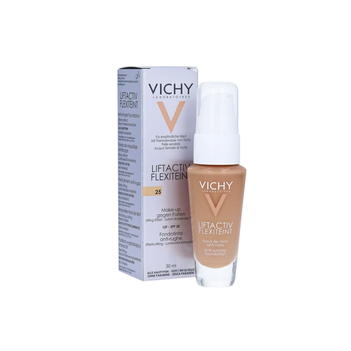 Flüssig-Make-up-Grundierung Liftactiv Flexiteint Vichy 2029072 Nude Spf 20 30 ml - CA International  