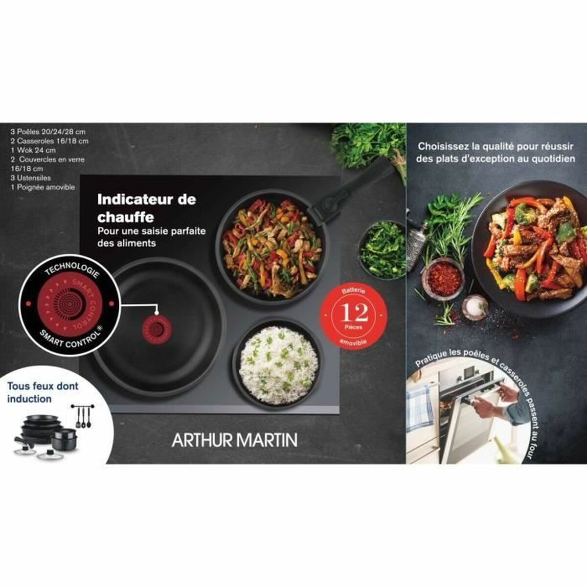 Cookware Arthur Martin AM268B 12 Pieces - CA International   #