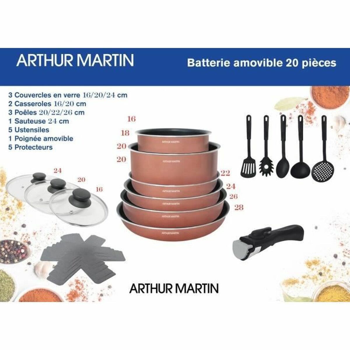 Cookware Arthur Martin   20 Pieces - CA International   #