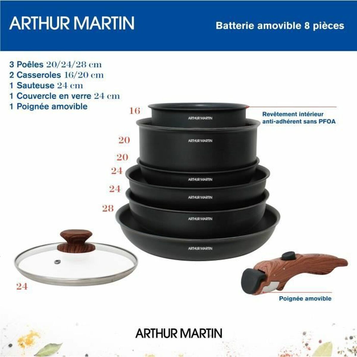 Cookware Arthur Martin 8 Pieces - CA International   #