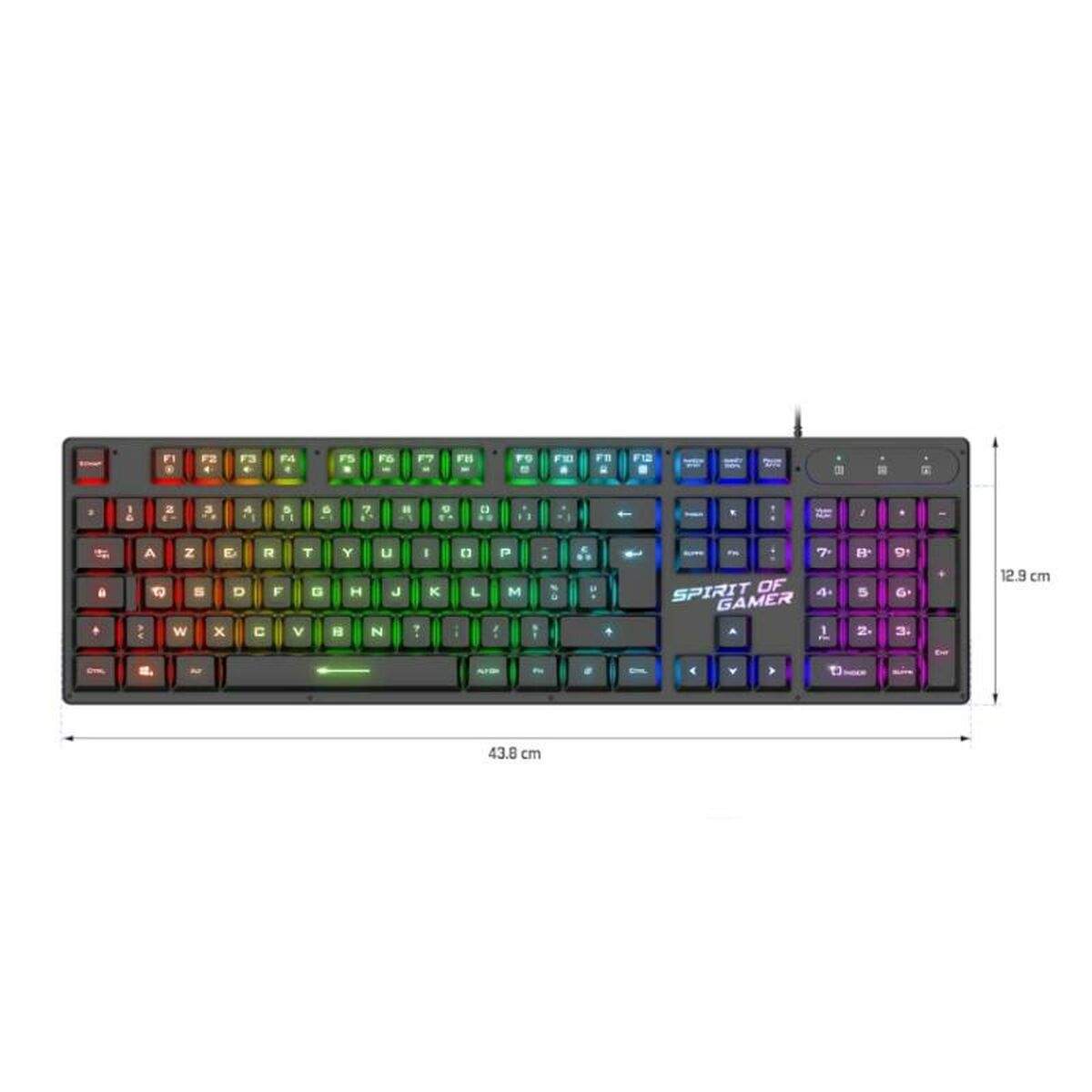 Keyboard Spirit of Gamer PRO-K1 Spanish Qwerty Black - CA International  