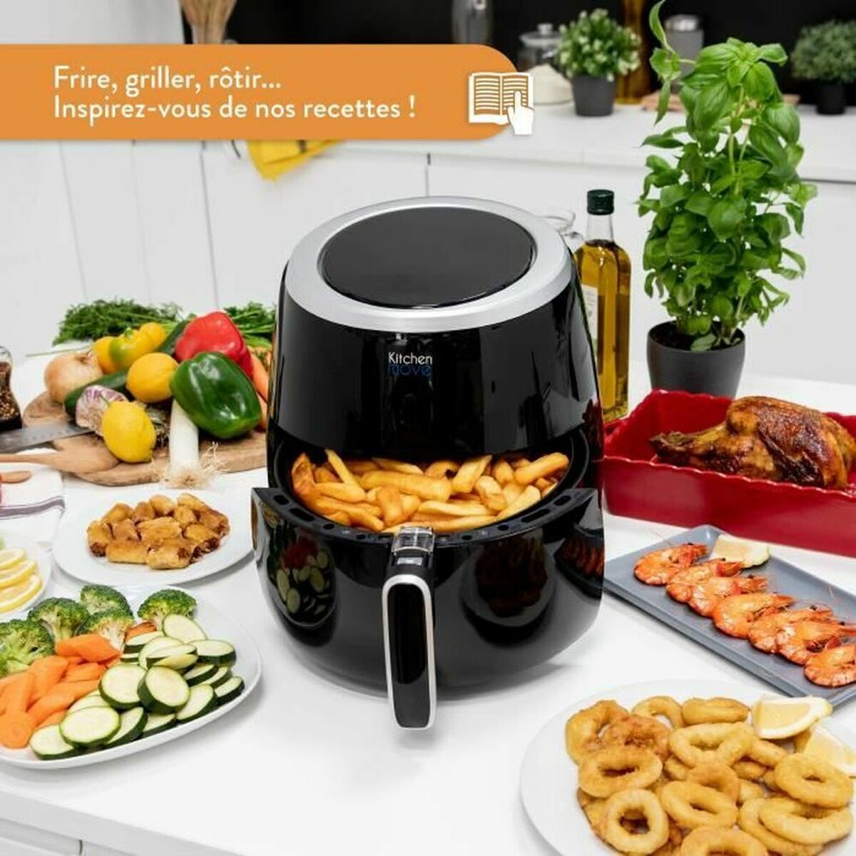 Air Fryer Kitchen Move BAT-25A 2000 W 2000 W 6,4 L Black - CA International   #