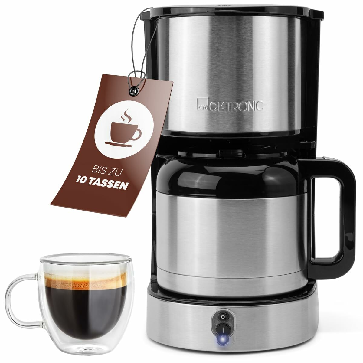 Superautomatic Coffee Maker Clatronic KA 3805 Black Steel 800 W - CA International   #