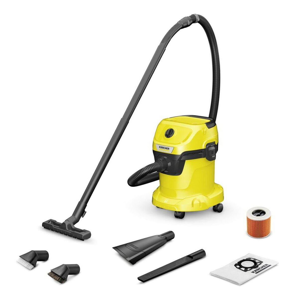 Extractor Kärcher WD 3 V-15/4/20 Yellow Black Grey 1000 W - CA International  