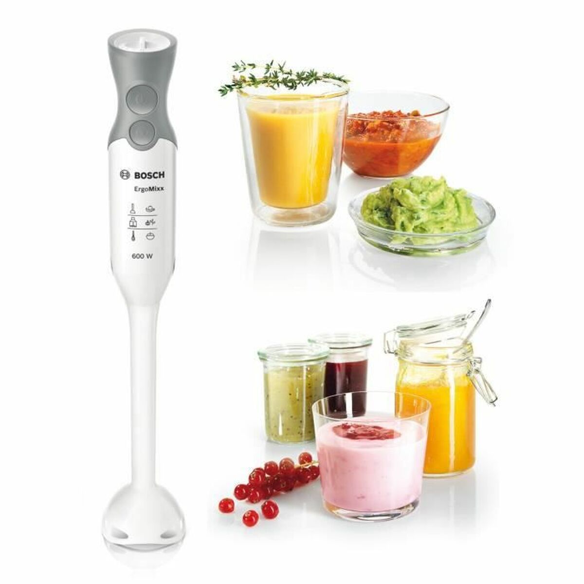 Hand-held Blender BOSCH MSM66020 White Black/Silver 600 W - CA International   #