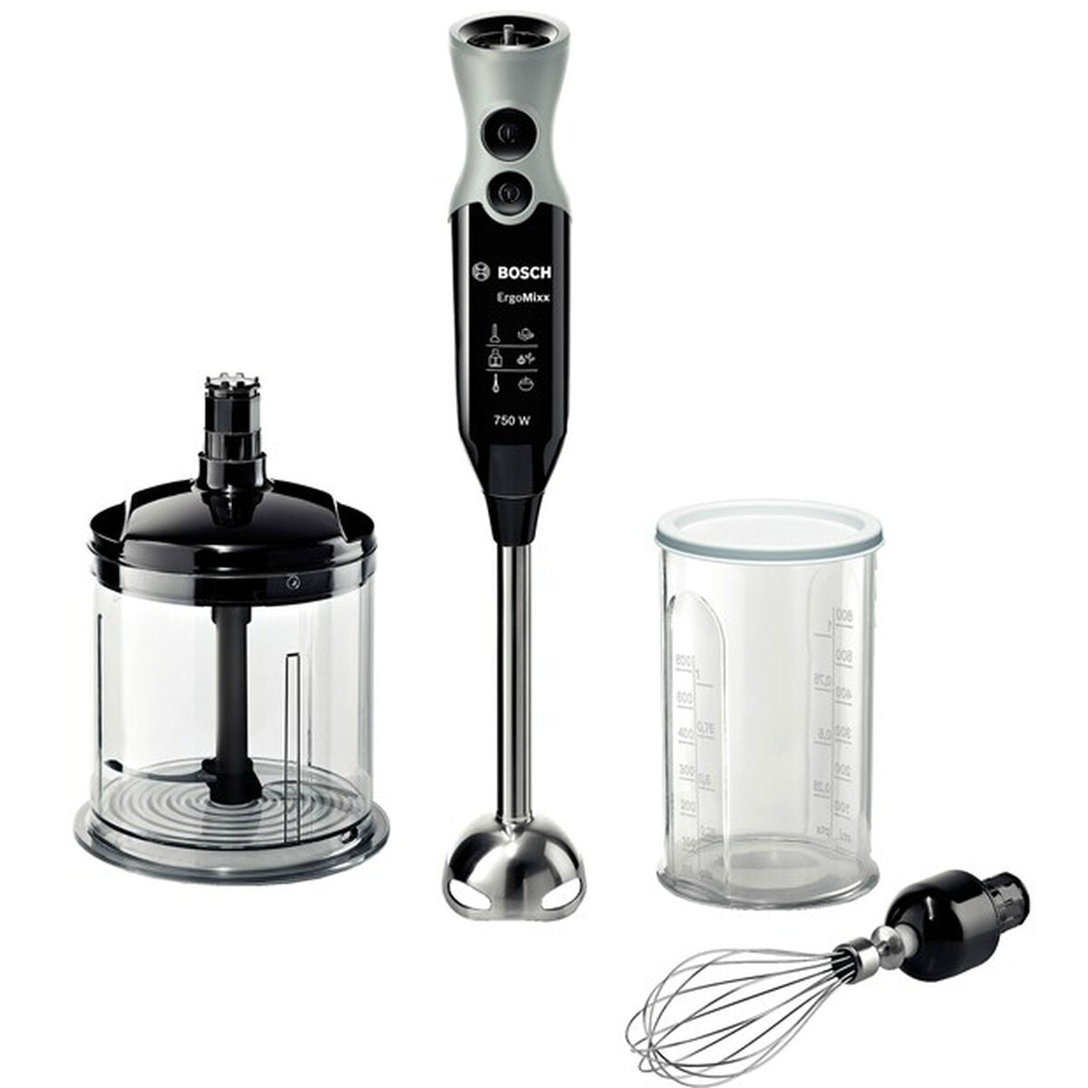 Hand-held Blender BOSCH MSM67160 600 ml Black Black/Grey 750 W 750 W - CA International  