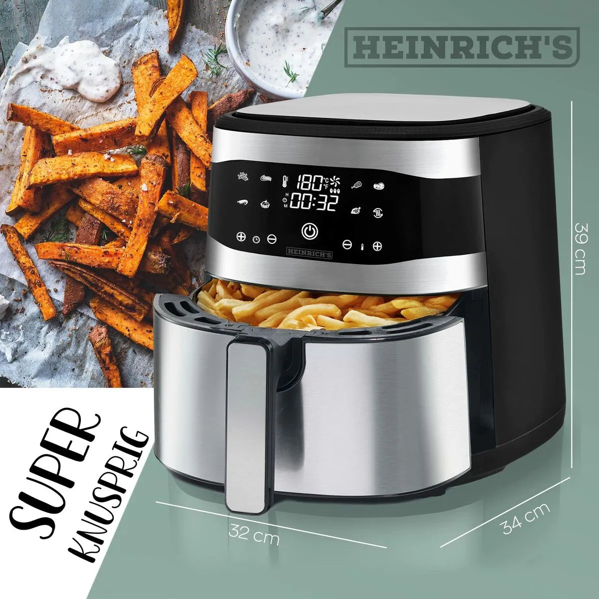 Air Fryer Heinrich's HFR 8205 Black Silver 1800 W 8 L - CA International