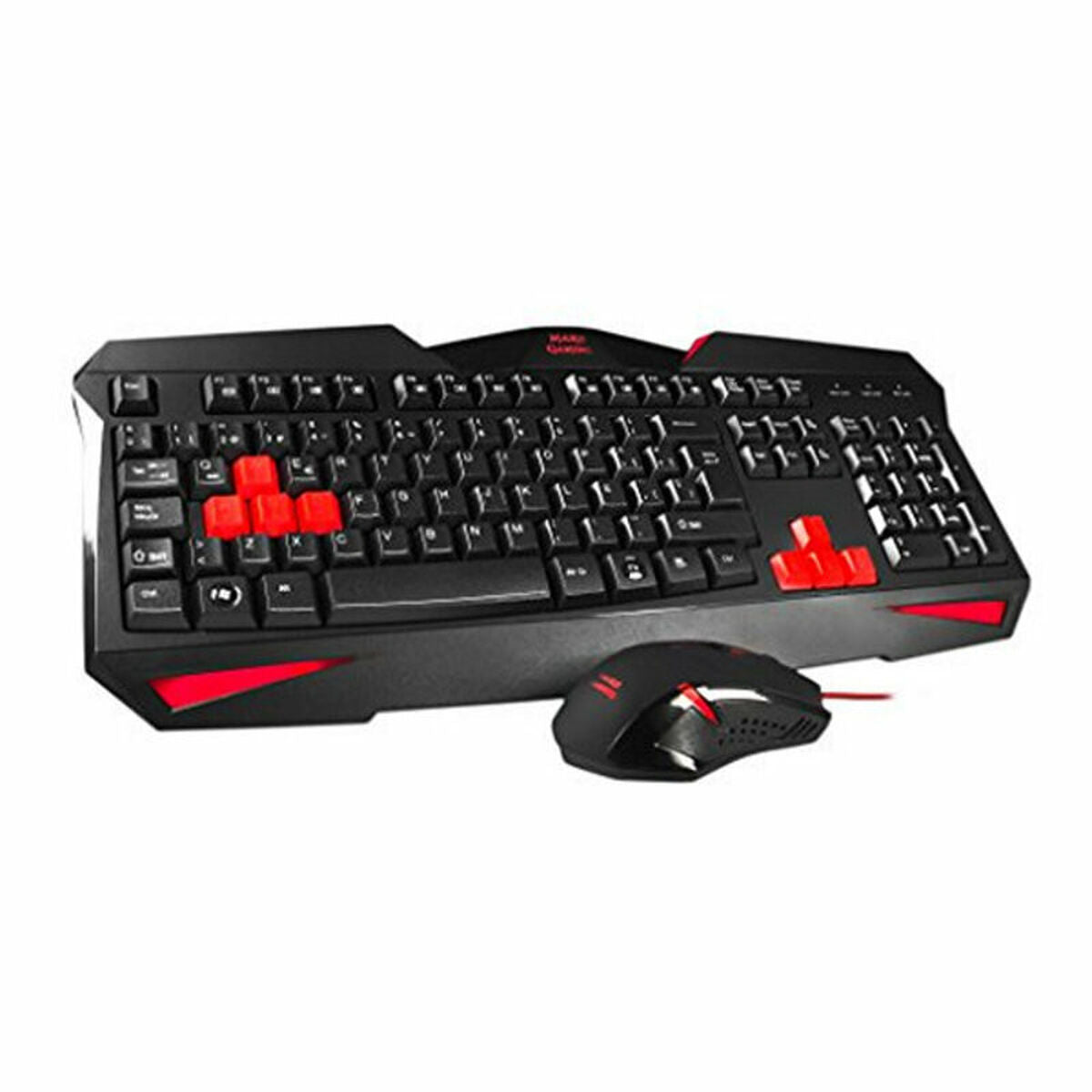 Tastatur mit Maus Tacens MCP1 Schwarz Rot Schwarzweiß Qwerty Spanisch - CA International 
