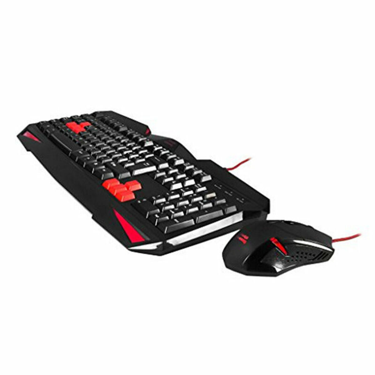 Tastatur mit Maus Tacens MCP1 Schwarz Rot Schwarzweiß Qwerty Spanisch - CA International 