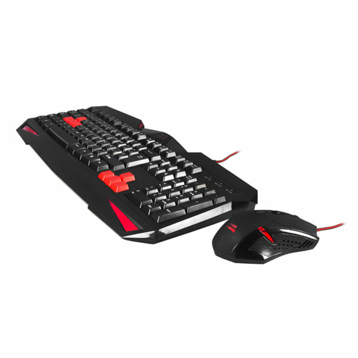 Tastatur mit Maus Tacens MCP1 Schwarz Rot Schwarzweiß Qwerty Spanisch - CA International  