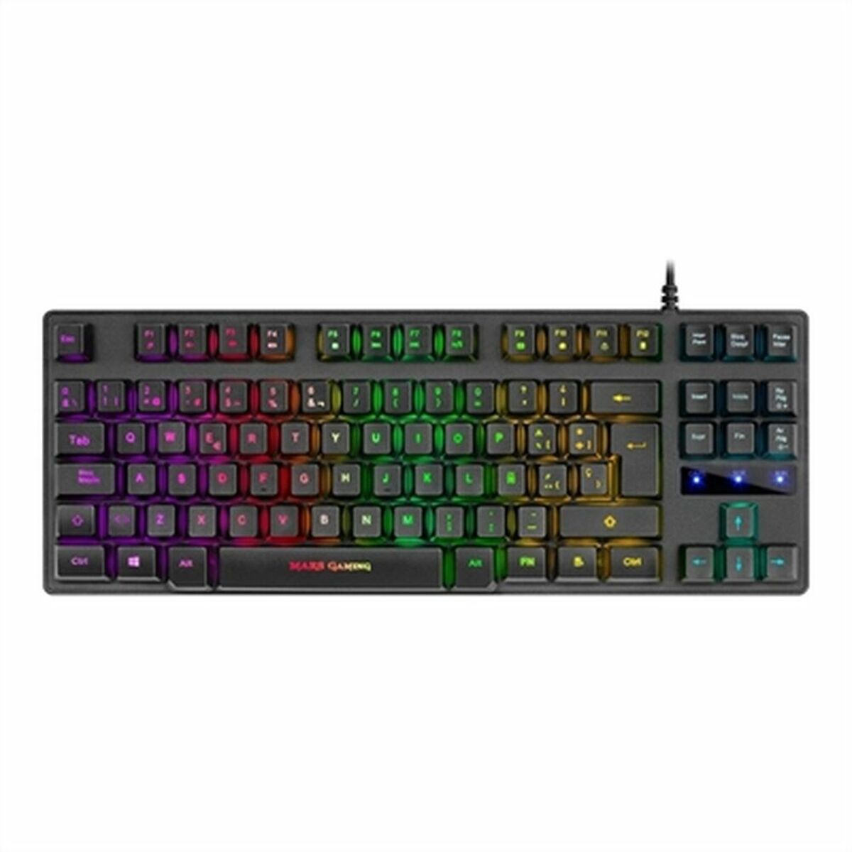 Gaming Tastatur Mars Gaming MKTKLES LED RGB Qwerty Spanisch - CA International  