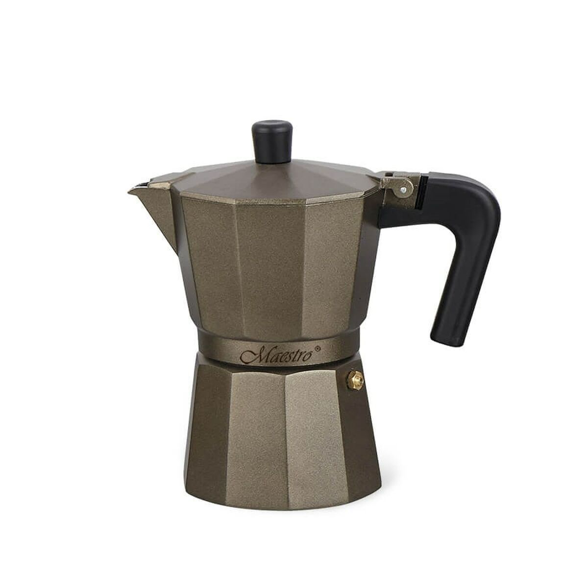 Italian Coffee Pot Feel Maestro MR-1666-6-BROWN Black Bronze Aluminium 300 ml 6 Cups - CA International   #