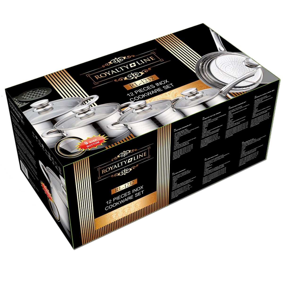 Cookware Royalty Line 1232 Steel 12 Pieces-CA International