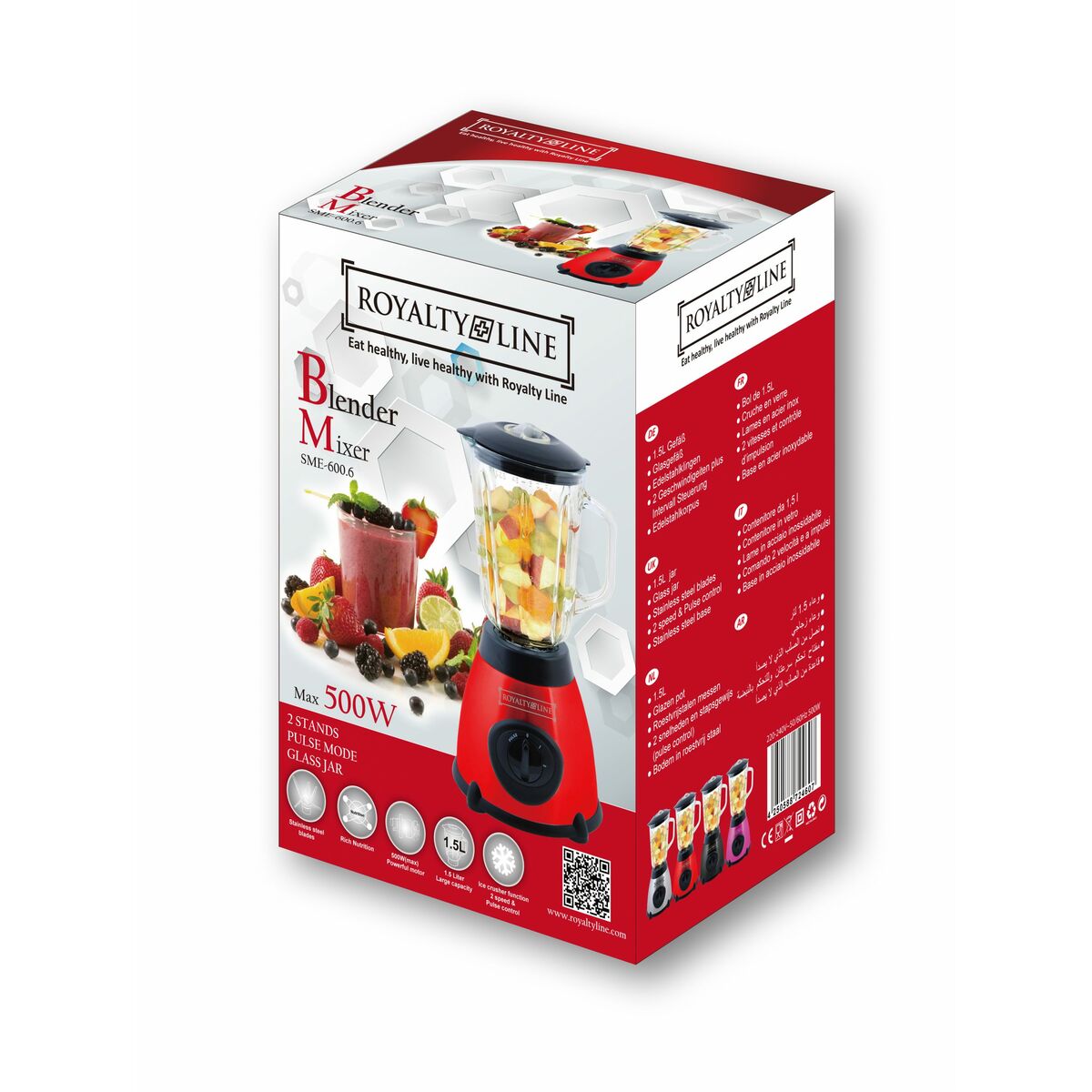 Cup Blender Royalty Line Red 500 W - CA International   #