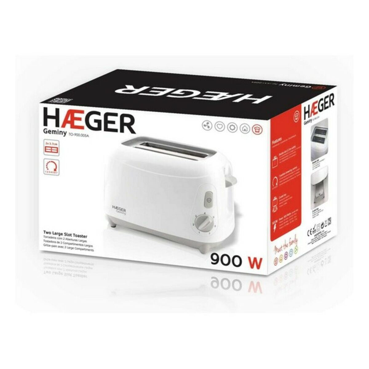 Toaster Haeger TO-900.005A Weiß 900 W - CA International  
