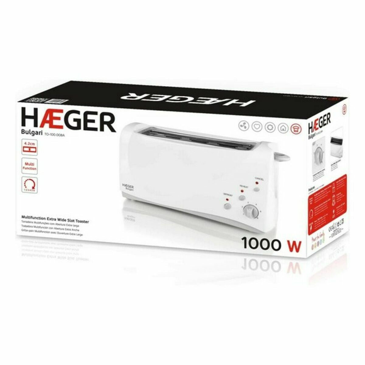 Toaster Haeger TO-100.008A Multifunction 1000 W White - CA International  