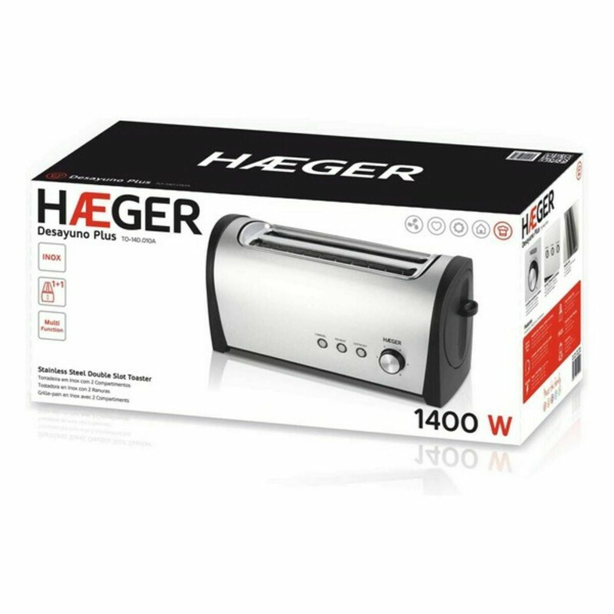 Toaster Haeger TO-14D.010A 1400 W Grey - CA International  