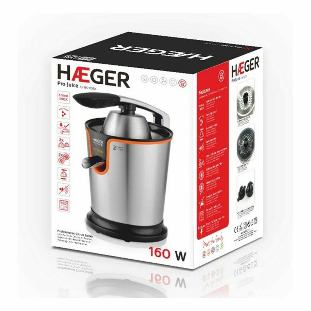 Electric Juicer Haeger CJ-160.005A Grey 160 W - CA International  