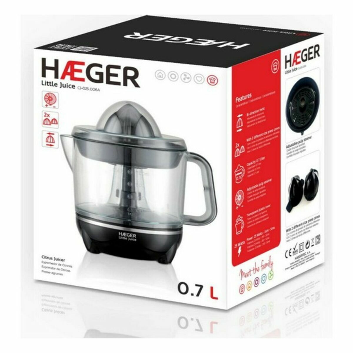 Electric Juicer Haeger CJ-025.006A 25 W - CA International  