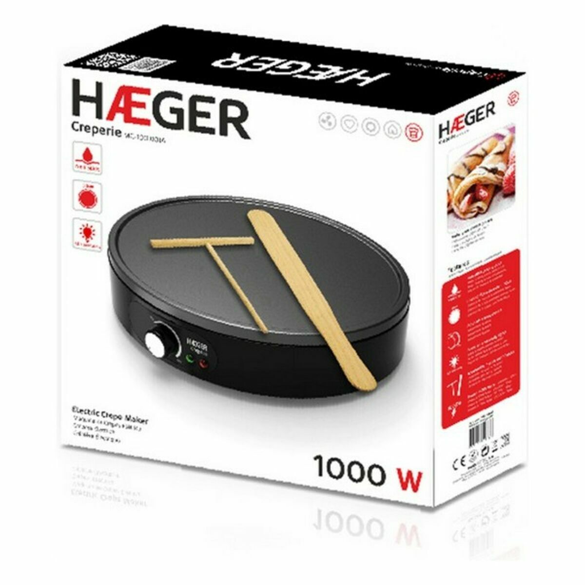 Crêpes-Maker Haeger MC-100.001A Schwarz 1000 W - CA International 