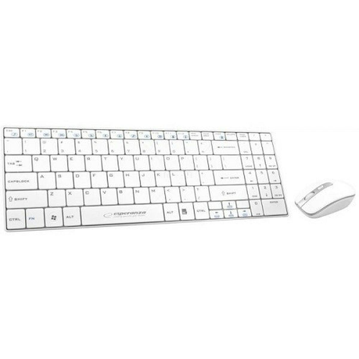 Tastatur mit Maus Esperanza EK122W Weiß QWERTY - CA International 