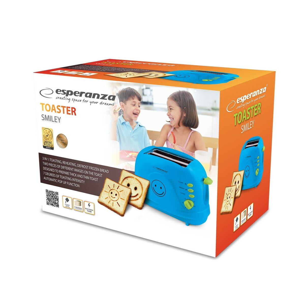 Toaster Esperanza EKT003B 750 W - CA International  