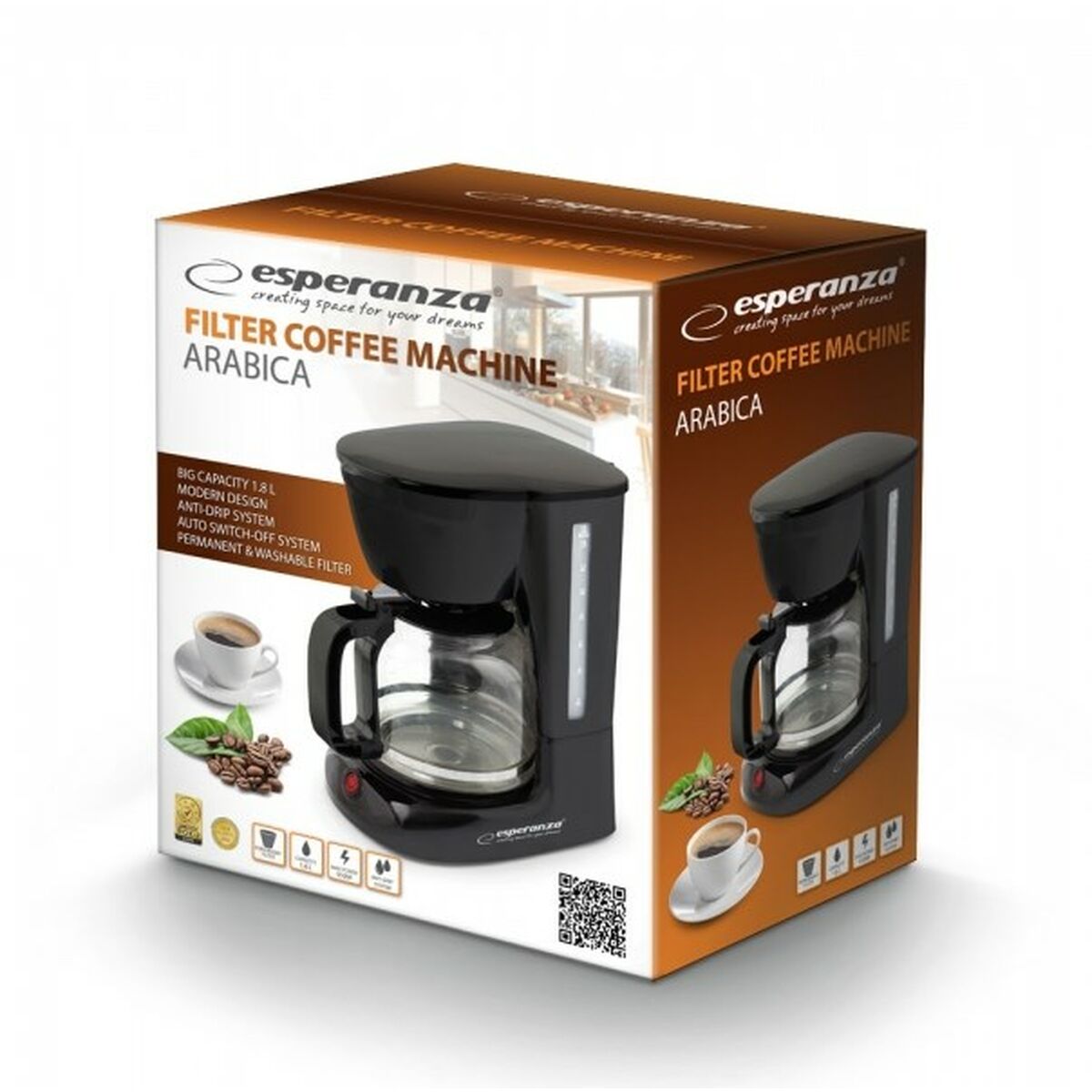 Superautomatische Kaffeemaschine Esperanza EKC005 Schwarz 950 W 1,8 L - CA International 