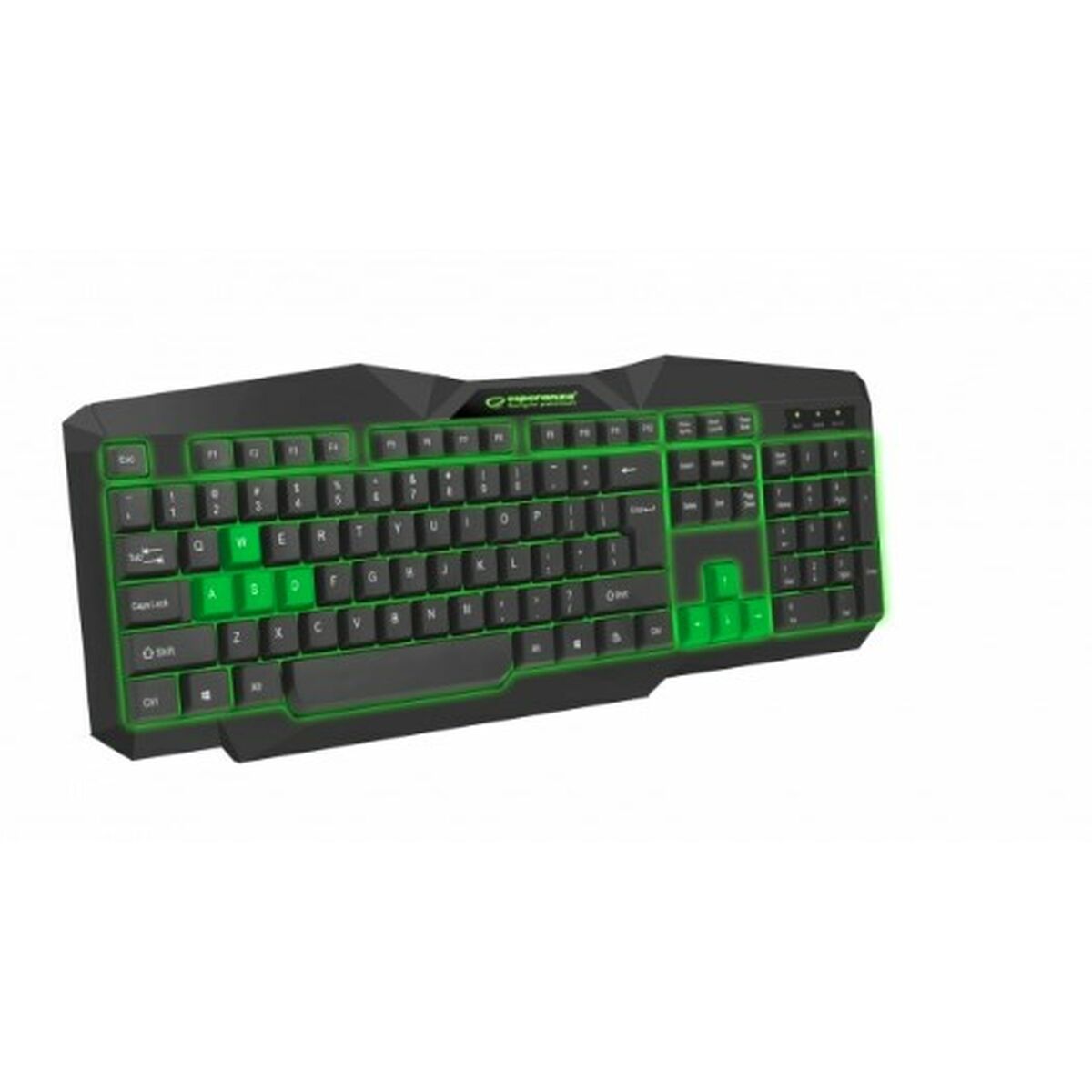 Keyboard Esperanza EGK201G Black Green Monochrome Black/Green English QWERTY - CA International   #