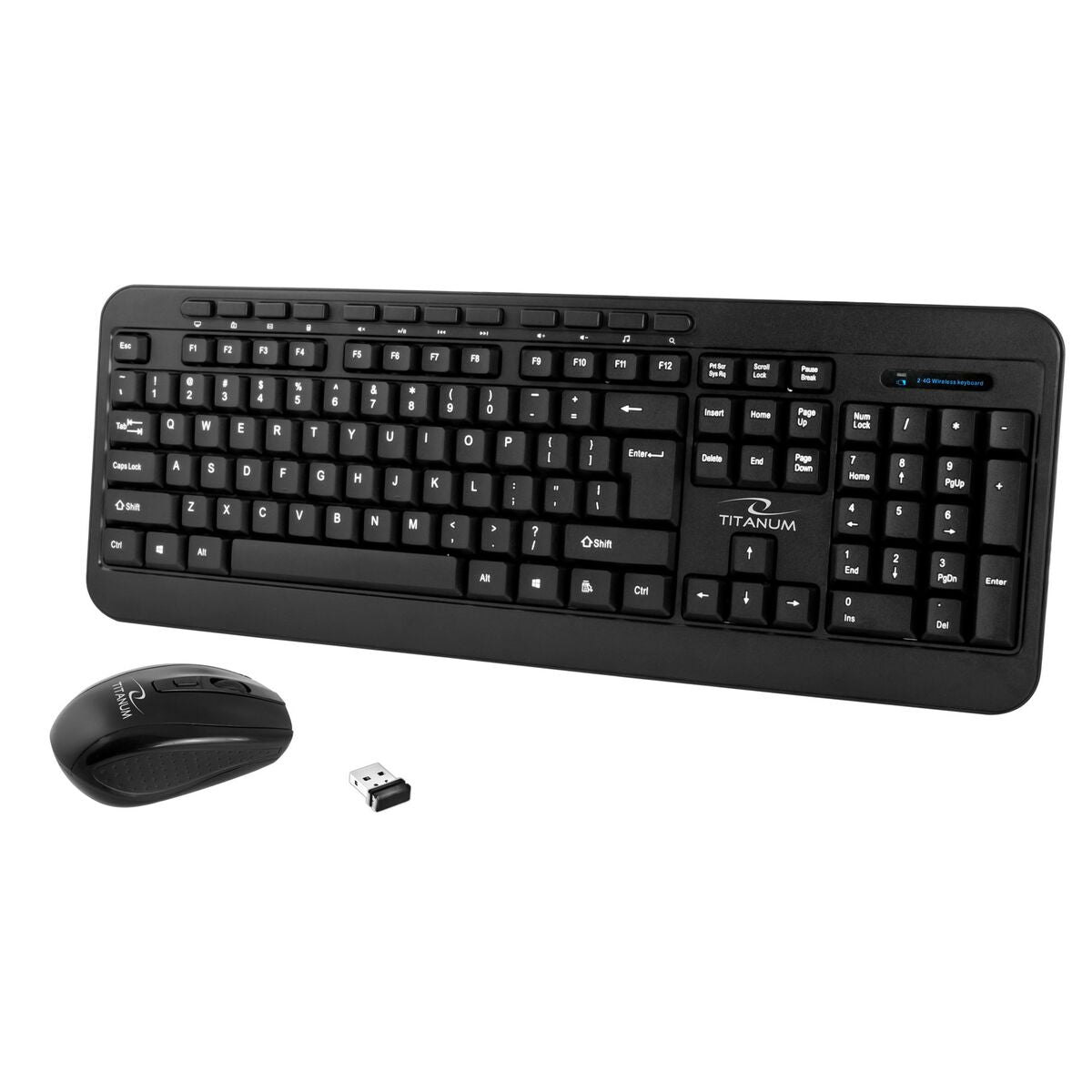 Tastatur mit Maus Titanum TK108 Schwarz Qwerty US - CA International 