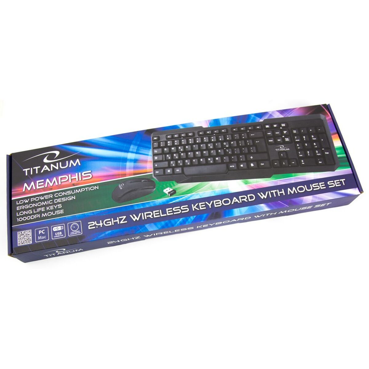 Tastatur mit Maus Titanum TK108 Schwarz Qwerty US - CA International  