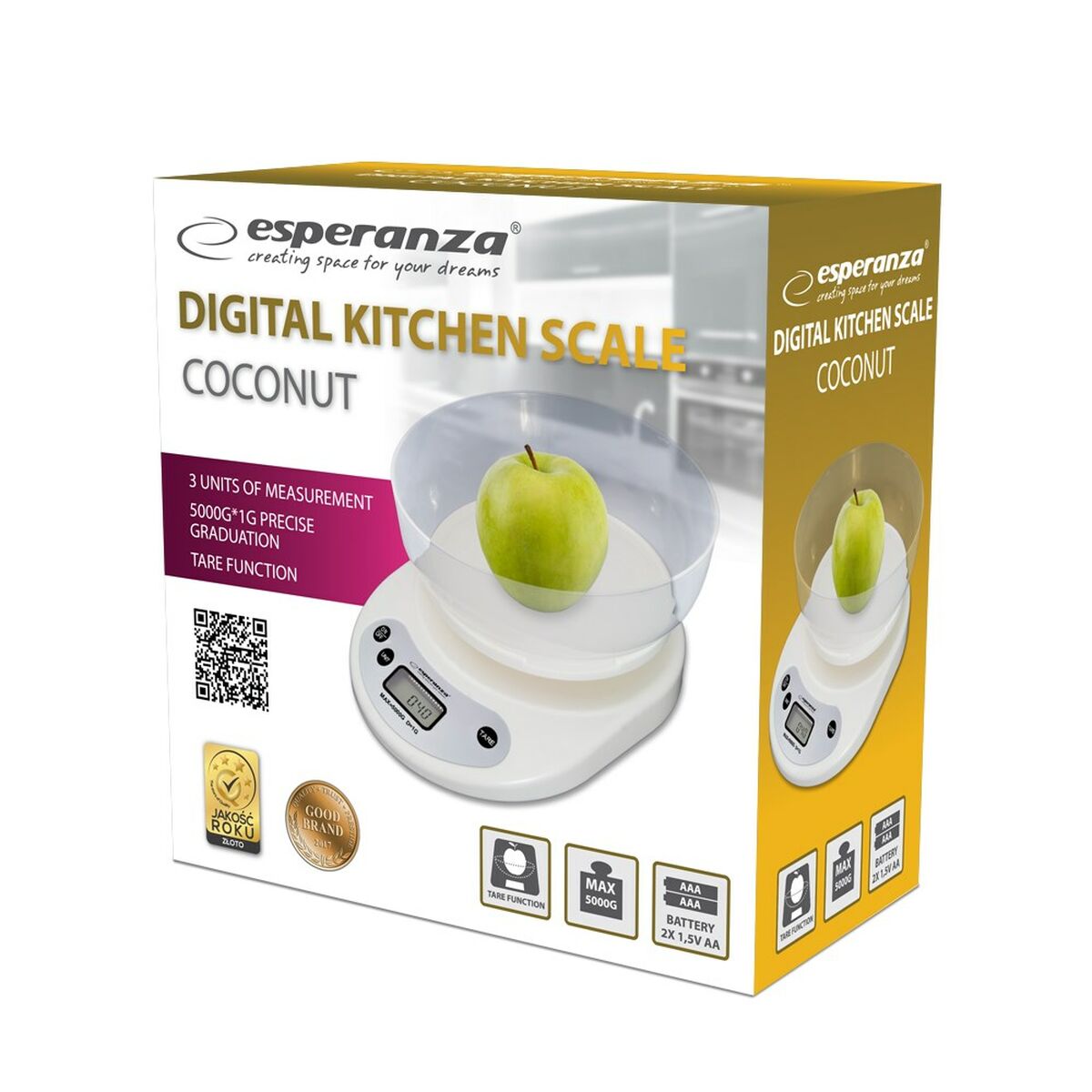 Küchenwaage Esperanza EKS007 Weiß 5 kg - CA International  