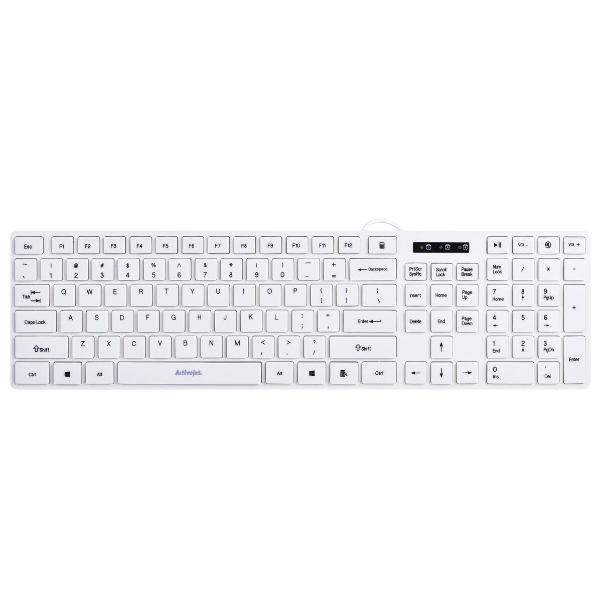 Tastatur Activejet Klawiatura USB K-3066SW Weiß QWERTY - CA International  