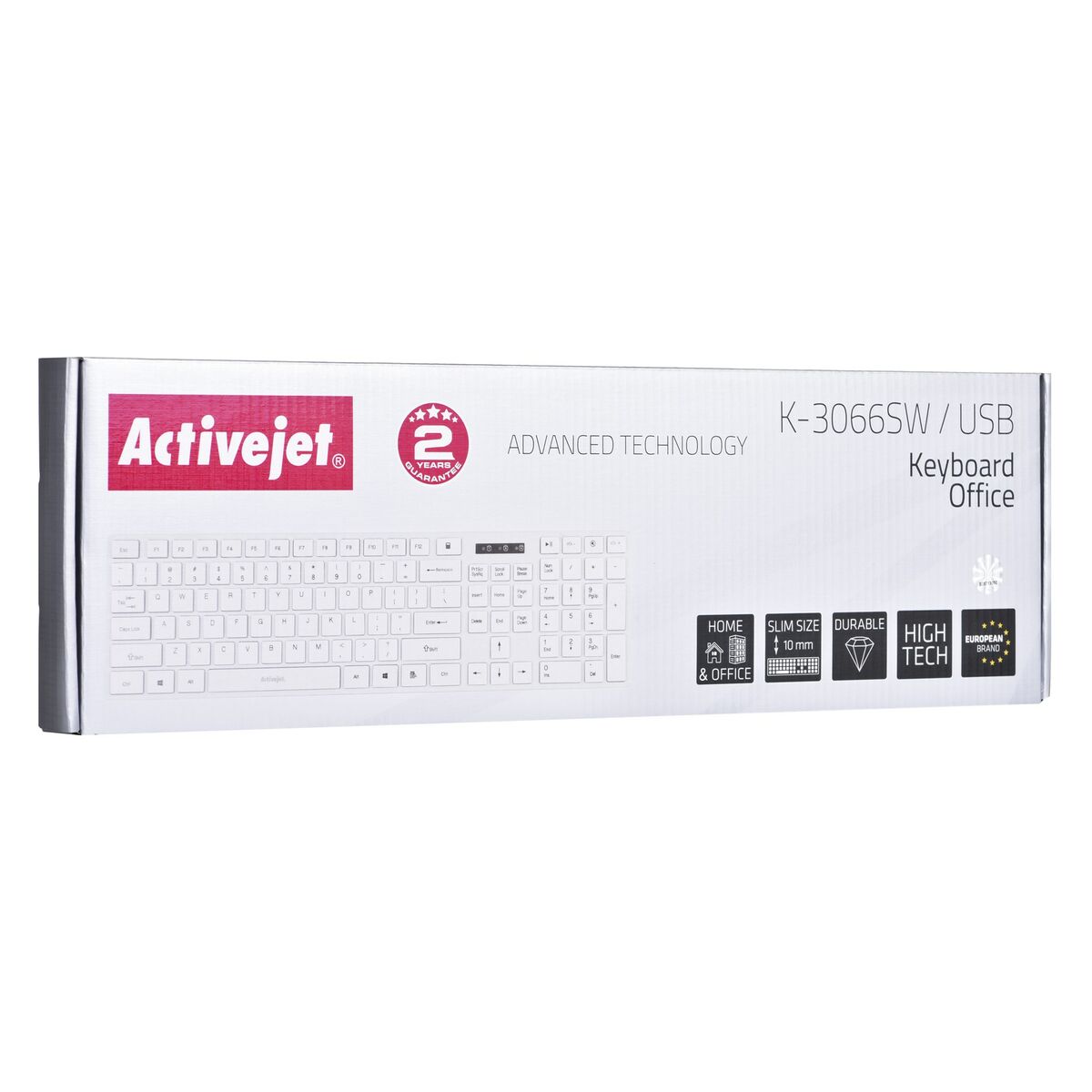 Keyboard Activejet Klawiatura USB K-3066SW White QWERTY-CA International