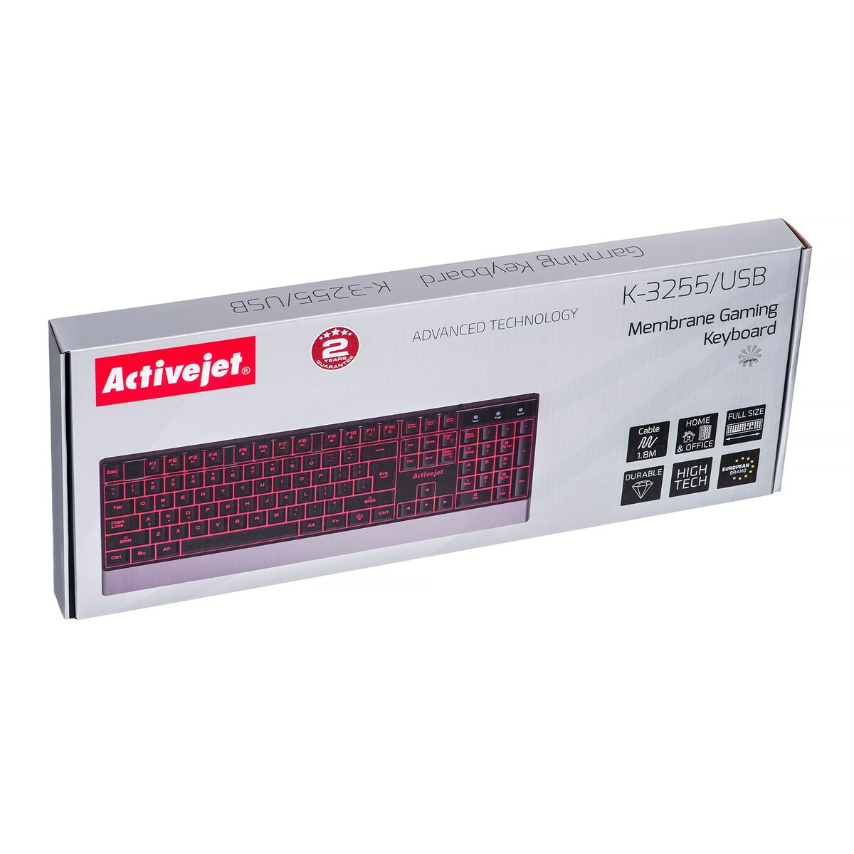 Tastatur Activejet K-3255 Schwarz Schwarzweiß QWERTY - CA International  