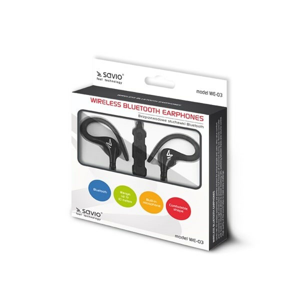 Bluetooth Kopfhörer Sport Savio WE-03 Schwarz - CA International  